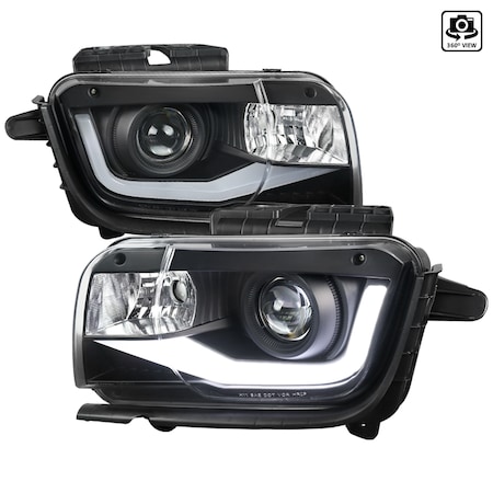 Spec-D Tuning 10-13 Chevrolet Camaro Projector Headlight Glossy Black LHP-CMR10JM-TM
